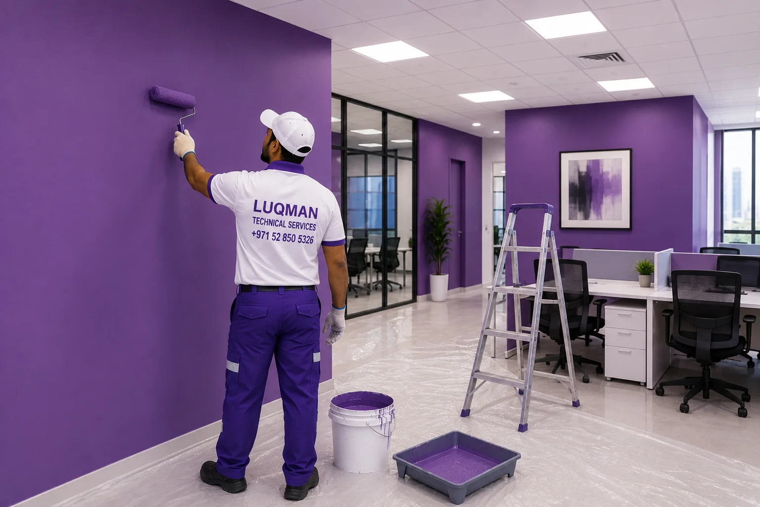 interior commercial painting dubai